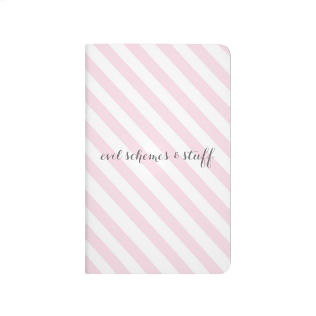 Pink Candy Stripe Evil Schemes Journal (Front)