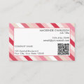 Pink Candy Stripe QR Code Business Card | Zazzle
