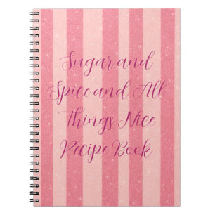 Pink Candy Stripe Recipe Book