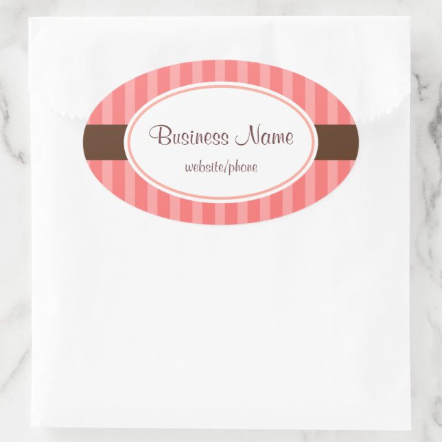 Pink Candy Striped Stickers (Bag)