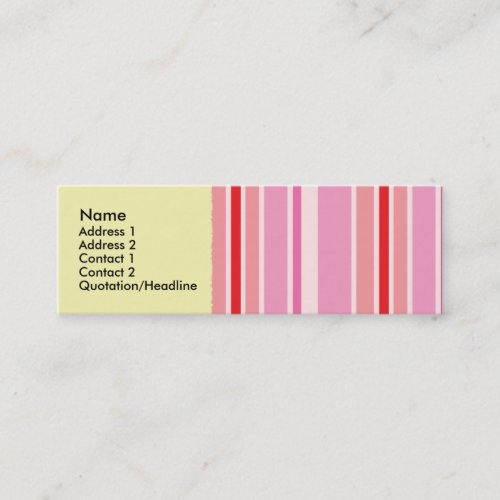 Pink Candy Striper Profile Cards Business Card Template