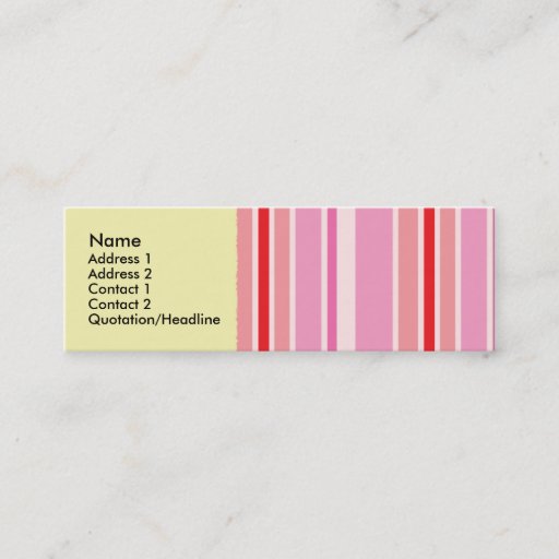 Customizable Pink Candy Striper Profile Cards Business Card Template