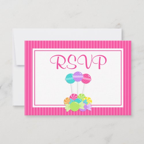 Pink Candy Stripes Bat Mitzvah RSVP