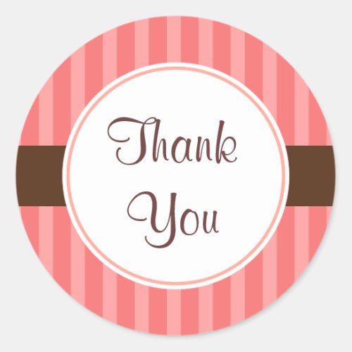 Pink Candy Thank You Stickers
