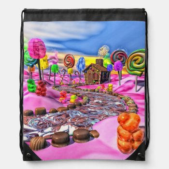 Pink Candyland Drawstring Bag by BonniePhantasm at Zazzle
