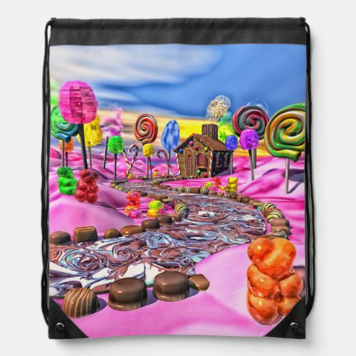 Pink Candyland Drawstring Bag