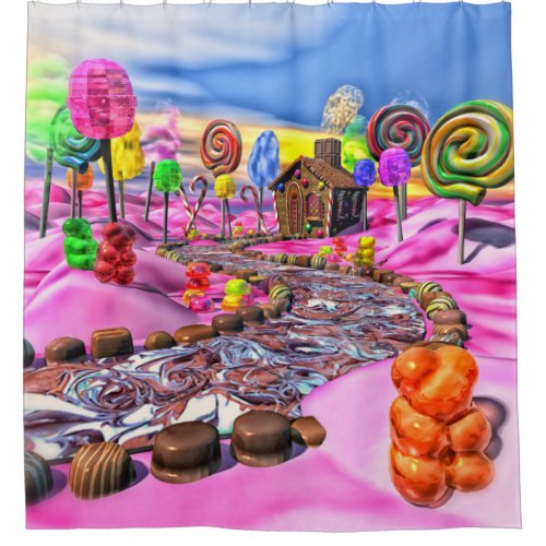 Pink Candyland Shower Curtain