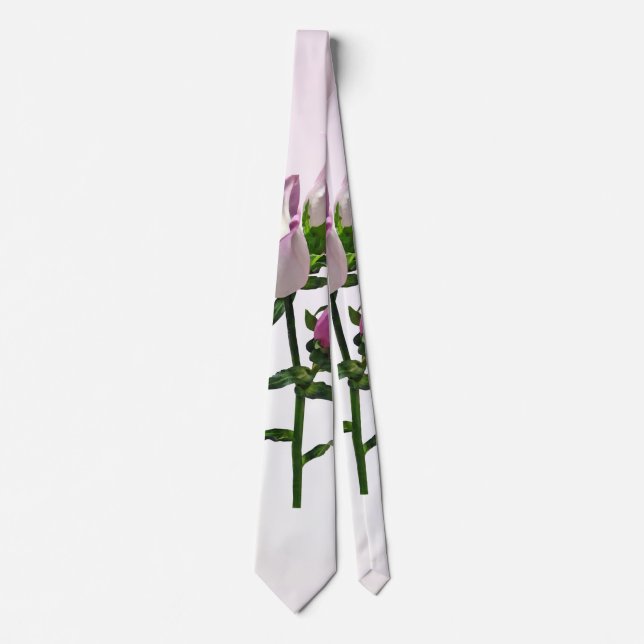 Pink Canterbury Bells Neck Tie (Front)