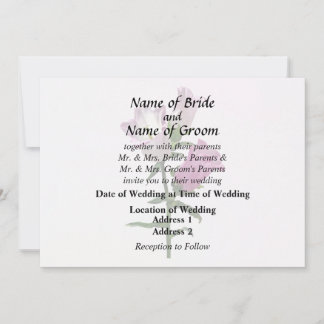 Pink Canterbury Bells Wedding Supplies Invitation
