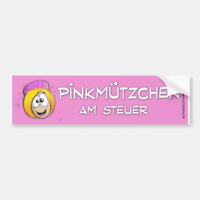 Pink cap at the wheel bumper sticker (Front)