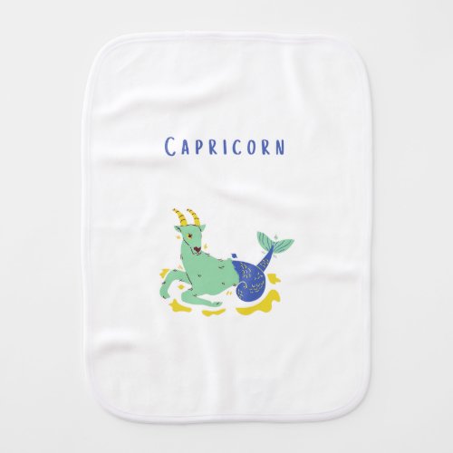 Pink Capricorn, zodiac, star print Baby Burp Cloth