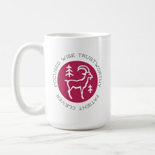 Pink Capricorn Zodiac Star Sign Personality Trait  Coffee Mug