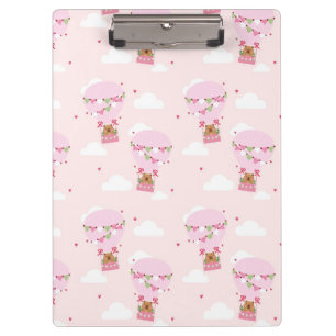 Pink Capybara Teddy Balloon Notebook Clipboard