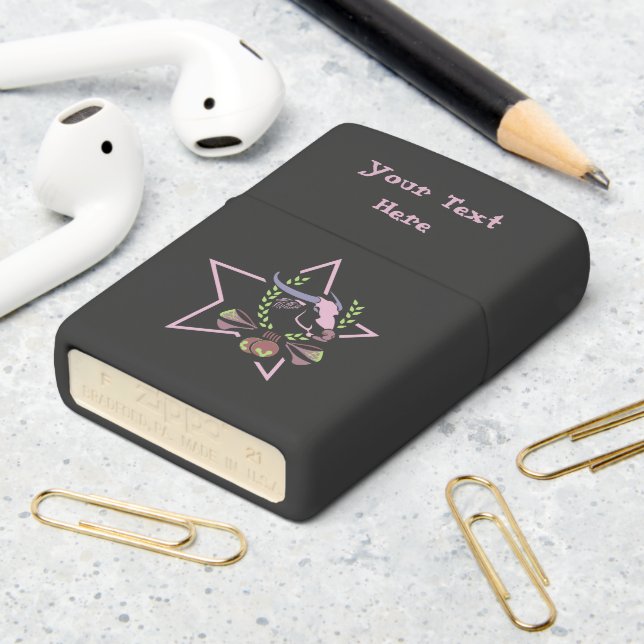 Pink Carabao Water Buffalo Philippines Pride Zippo Lighter (On Table 2)