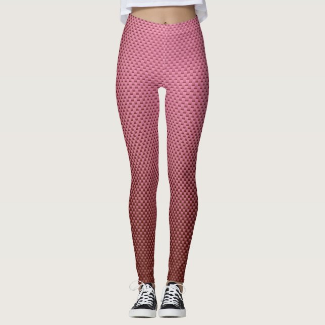 Pink carbon fiber pattern leggings (Front)