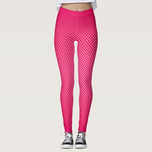 Pink  carbon fiber patterned leggings (Front)