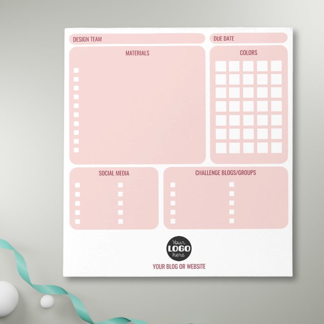 Pink Card Making Design Team Logo Organizer Notepad (Creator Uploaded)
