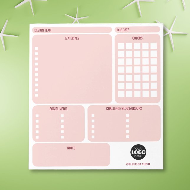 Pink Card Making Design Team Logo Planner Notepad (Creator Uploaded)