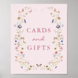 Pink Cards and Gifts Bridal Tea Poster<br><div class="desc">Direct your guests effortlessly with our Pink Cards and Gifts Bridal Tea Poster. The enchanting watercolor florals and cream and gold teacups on a blush pink background make this poster both functional and decorative. It perfectly complements the elegant theme of your bridal tea party, ensuring that every detail is thoughtfully...</div>