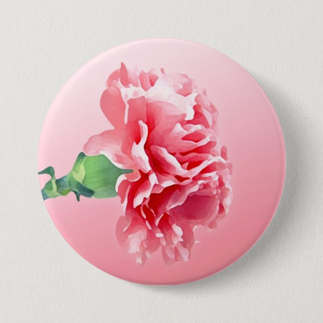 Pink carnation button (Front)
