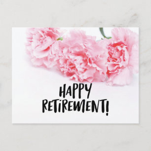 Pink Carnation Flower Happy Retirement  Postcard