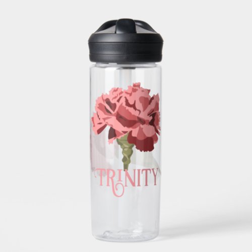 Pink Carnation Flower Personalized Water Bottle