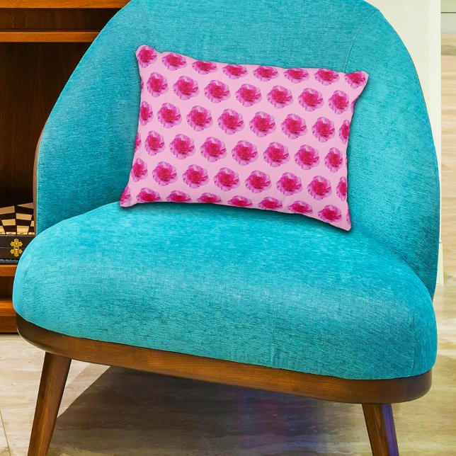 Pink Carnation Flower Seamless Pattern on Accent Pillow (Pink Carnation flower seamless pattern on accent pillow)