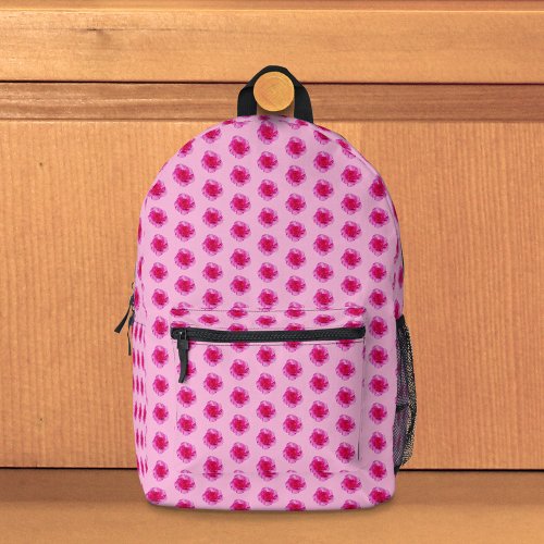 Pink Carnation Flower Seamless Pattern on Backpack