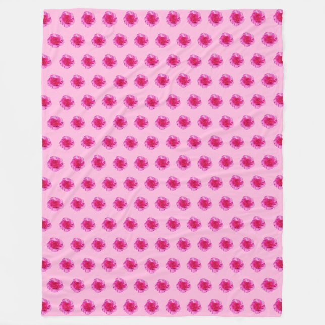 Pink Carnation Flower Seamless Pattern on Fleece Blanket (Front)