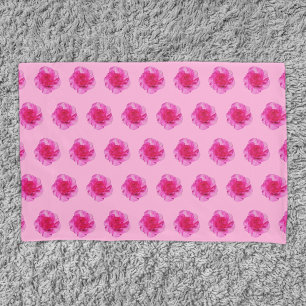 Pink Carnation Flower Seamless Pattern on Pillow Case