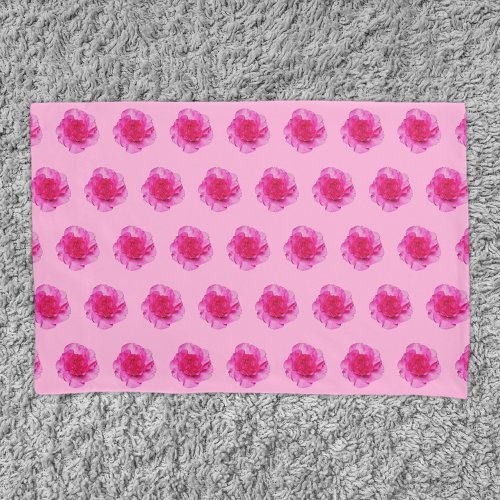 Pink Carnation Flower Seamless Pattern on Pillow Case