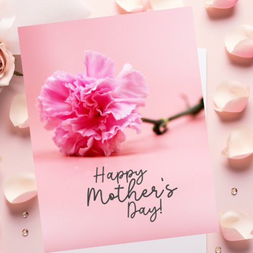 Pink Carnation  flowers for Mom on Mothers Day Card