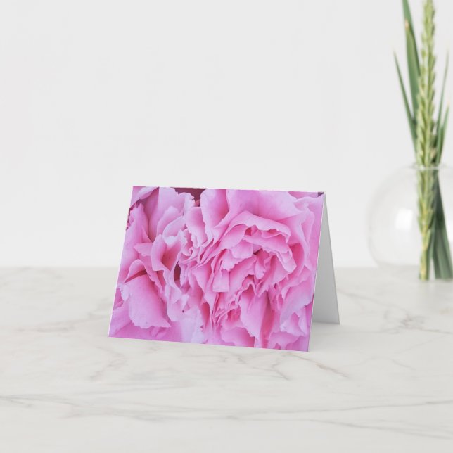 Pink carnation flowers notecards (Front)