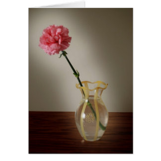 Pink Carnation in Glass Vase Cards