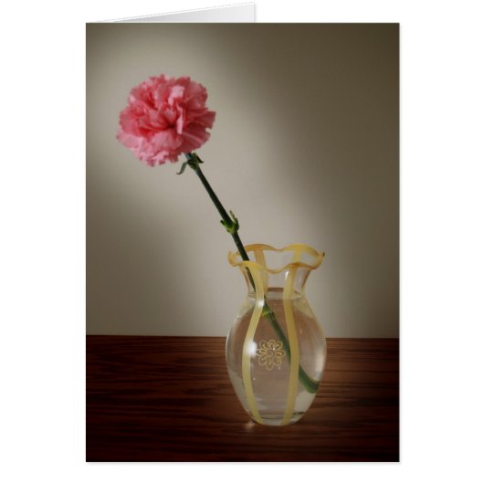 Pink Carnation in Glass Vase Cards (Front)