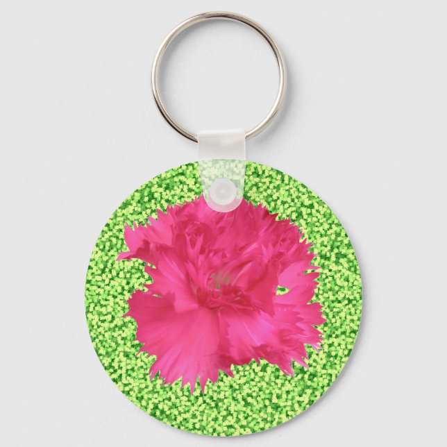 Pink Carnation Keychain (Front)