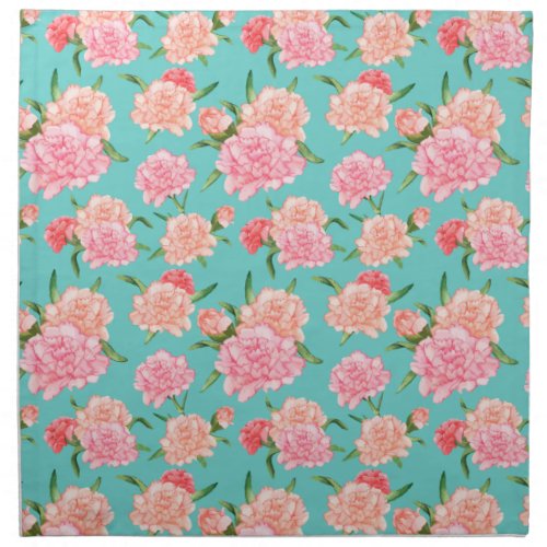 Pink Carnation Print Cloth Napkin