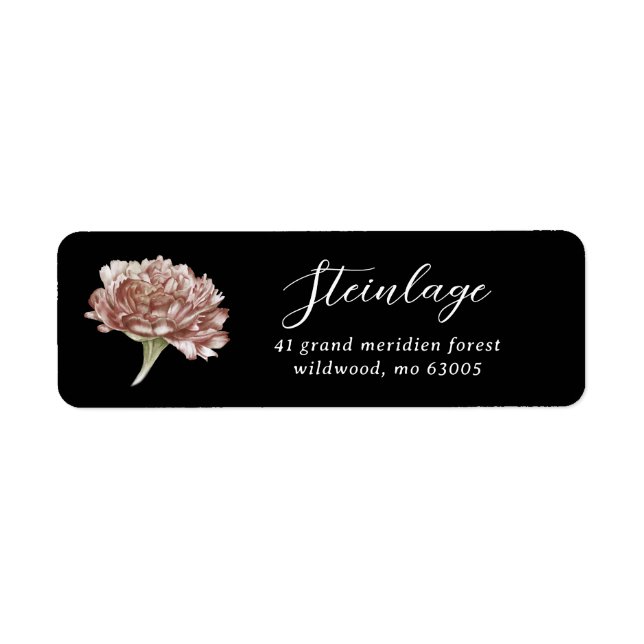 Pink Carnation Return Address  Label (Front)