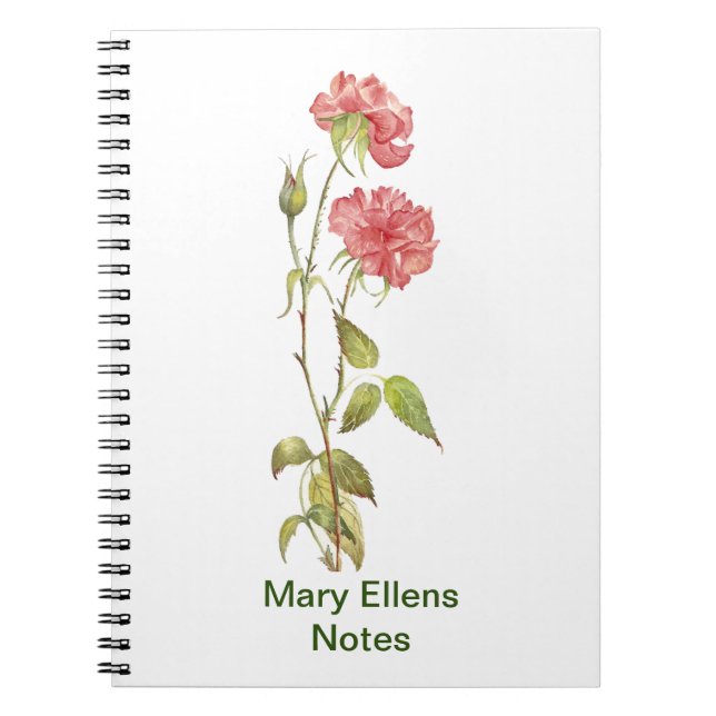 pink carnation watercolor notebook (Front)