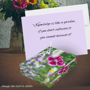 Pink carnation with daisies paperweight