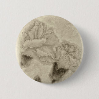 Pink Carnations 3 Antiqued Pinback Button