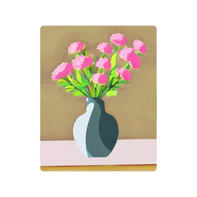 Pink Carnations in a Vase Modern Art (Front)