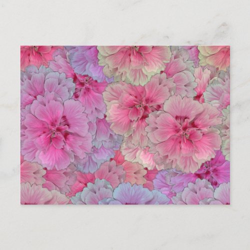 Pink Carnations in vintage style Postcard