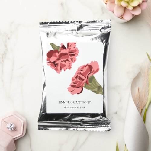 Pink Carnations Luxe Modern Floral Wedding Coffee Drink Mix