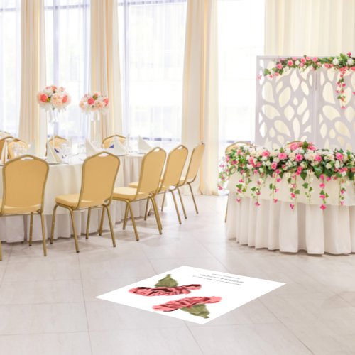 Pink Carnations Luxe Modern Floral Wedding Floor Decals