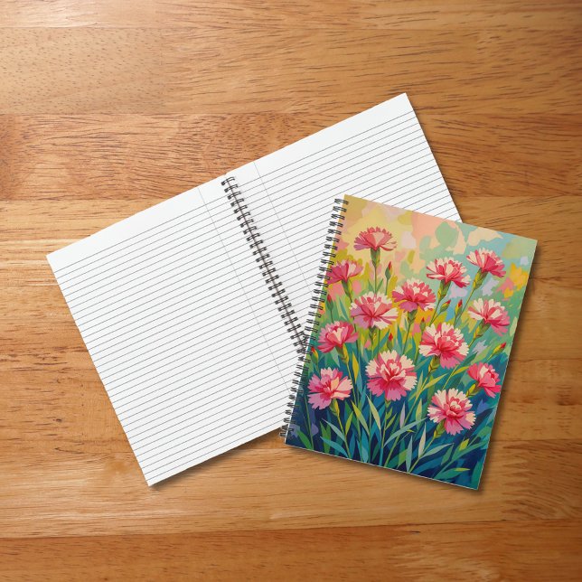 Pink Carnations Notebook (Notebook with pink carnations)