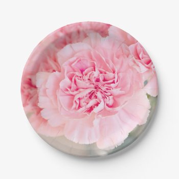 Pink Carnations Paper Plates by GiftsGaloreStore at Zazzle
