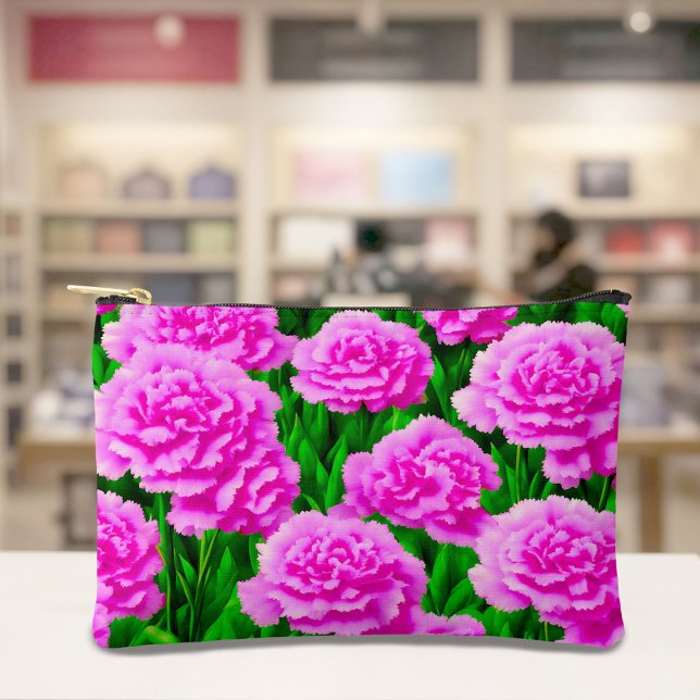 Pink Carnations Pouch (Pouch with pink carnations)