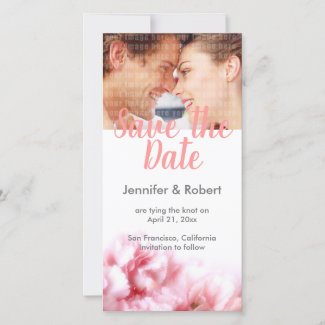 Pink Carnations Save the Date Photo Card