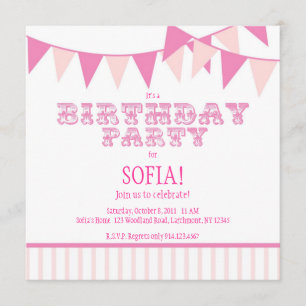 Pink Carnival Birthday Party Invite